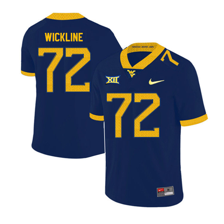 NCAA Men's Kelby Wickline West Virginia Mountaineers Navy #72 Nike Stitched Football College 2019 Authentic Jersey AD23L25JA